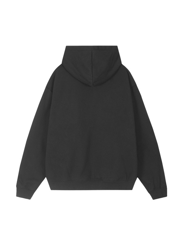 Sudadera extragrande con capucha y botones de metal con cremallera doble para hombre-1
