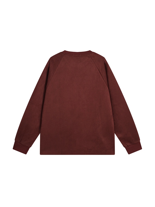 Sudadera de hombre con ribetes y estampado de letras de ante-1