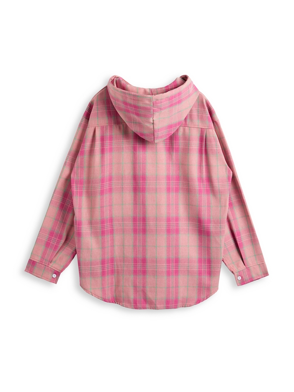 Blusa de manga larga con capucha y cuadros callejeros para hombre-1