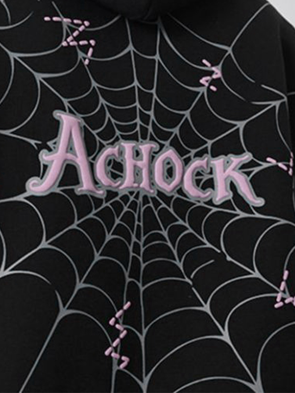 Chaqueta con cremallera y estampado de telaraña Street para hombre-3