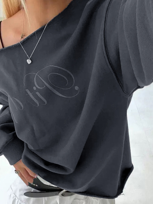 Sudaderas con estampado de letras sexy-3