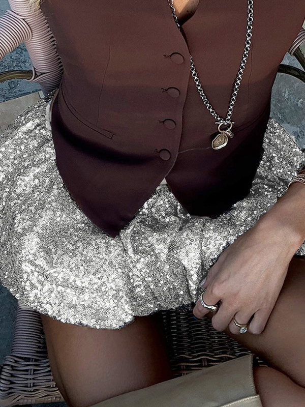 Minifaldas sexys con burbujas y lentejuelas-3