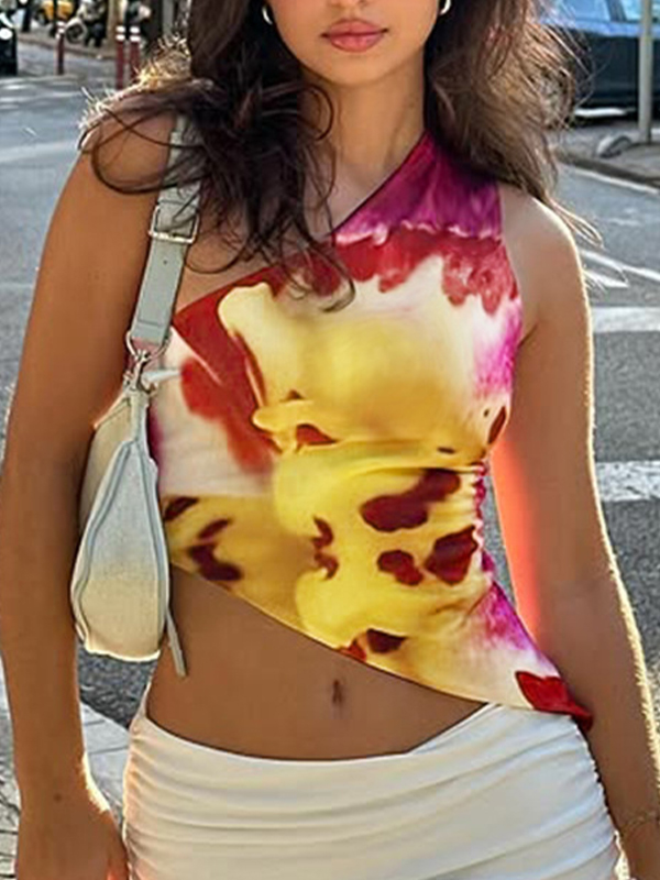 Camiseta sin mangas con estampado floral-1