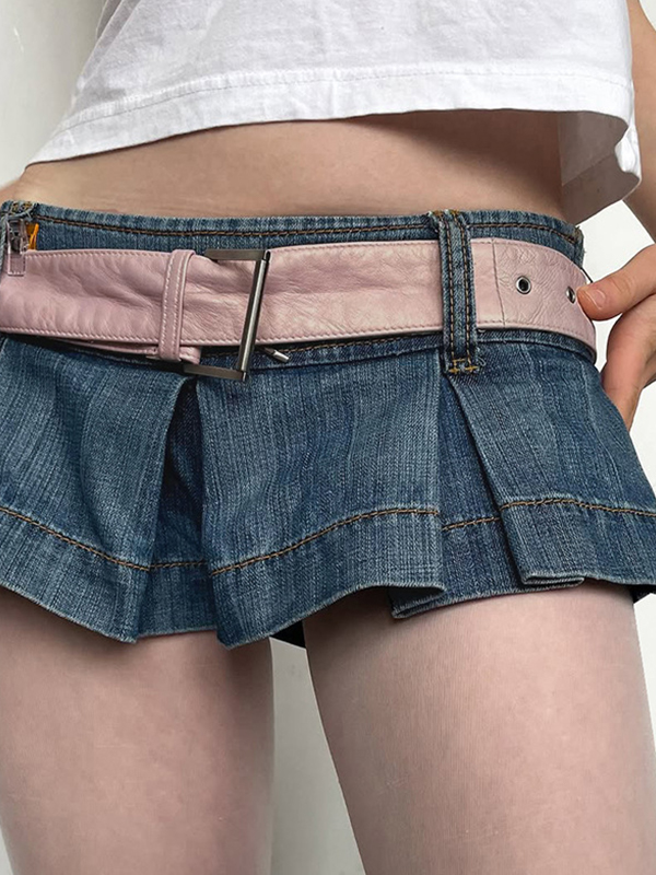 Shorts vaqueros antiedad de estilo femenino-2