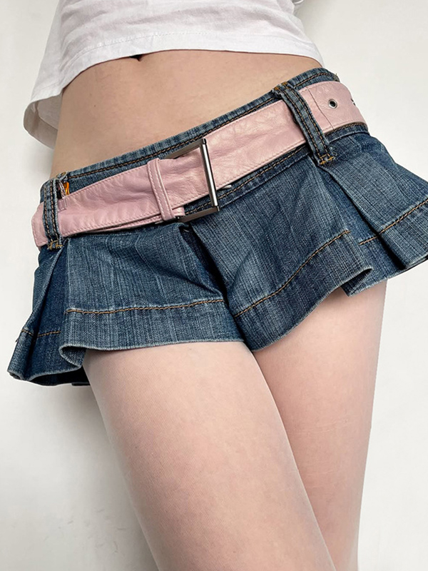 Shorts vaqueros antiedad de estilo femenino-3