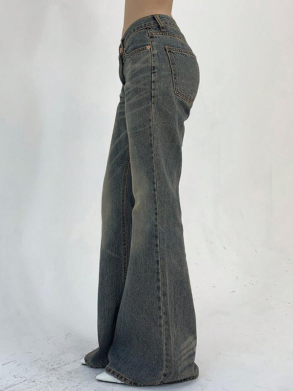 Vaqueros acampanados con efecto lavado vintage-2