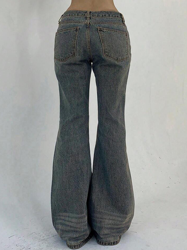 Vaqueros acampanados con efecto lavado vintage-3