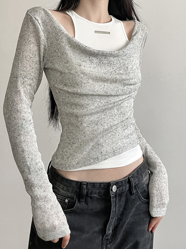 Camisa de manga larga con colores sólidos occidentales-2