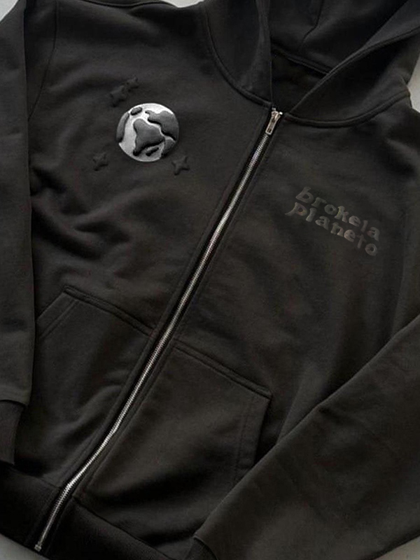 Sudadera con capucha extragrande con estampado de telaraña para hombre-3