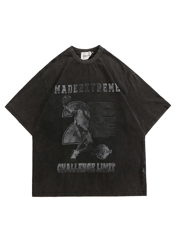 Camiseta retro extragrande de manga corta para hombre-2