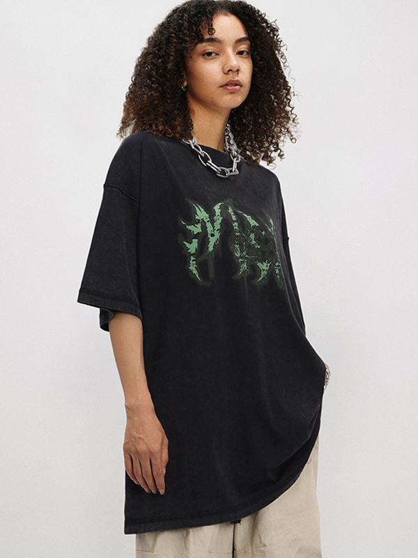 Camiseta extragrande de manga corta con estampado gráfico unisex para hombre-1