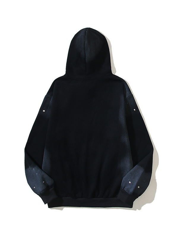 Sudadera con capucha de manga larga y gran tamaño con estampado de cruces para hombre-1