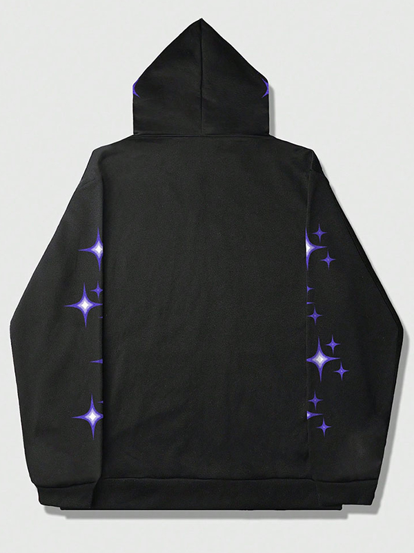 Sudadera con capucha extragrande con estampado de estrellas-1
