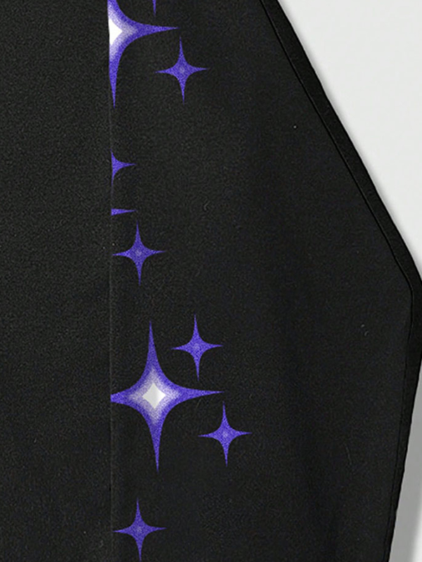 Sudadera con capucha extragrande con estampado de estrellas-2