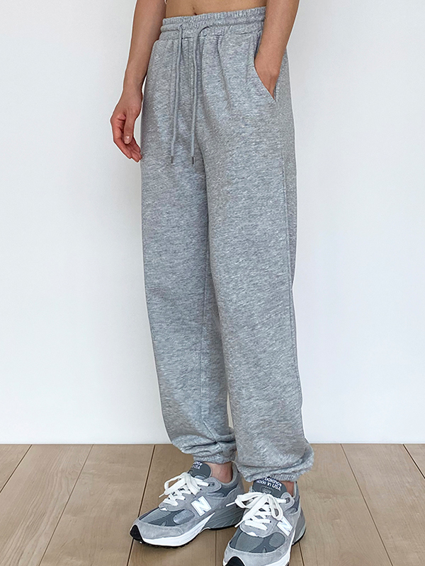 Pantalones deportivos casuales holgados con cordón-3
