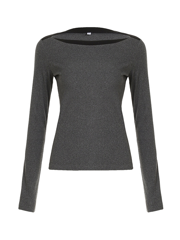 Jerseys de manga larga con hombros descubiertos-5