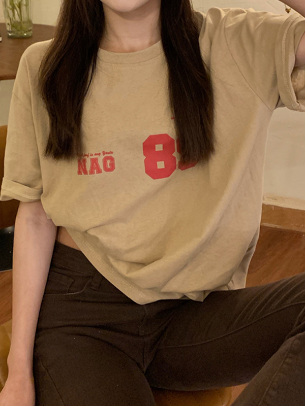 Camiseta de manga corta extragrande con estampado digital-1