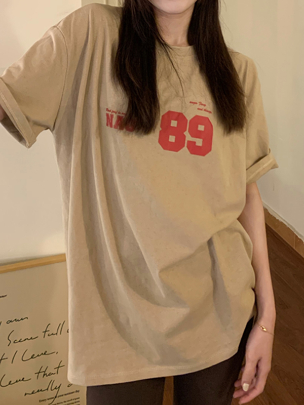 Camiseta de manga corta extragrande con estampado digital-2