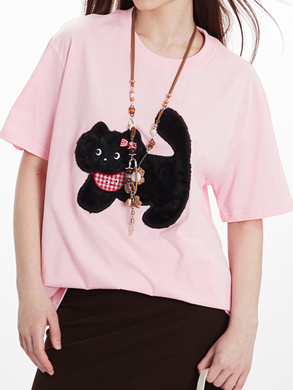 Camiseta de manga corta extragrande con monograma-1