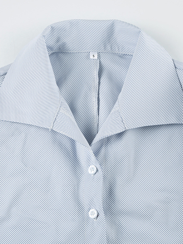 Camisas de manga corta con rayas contrastantes-4