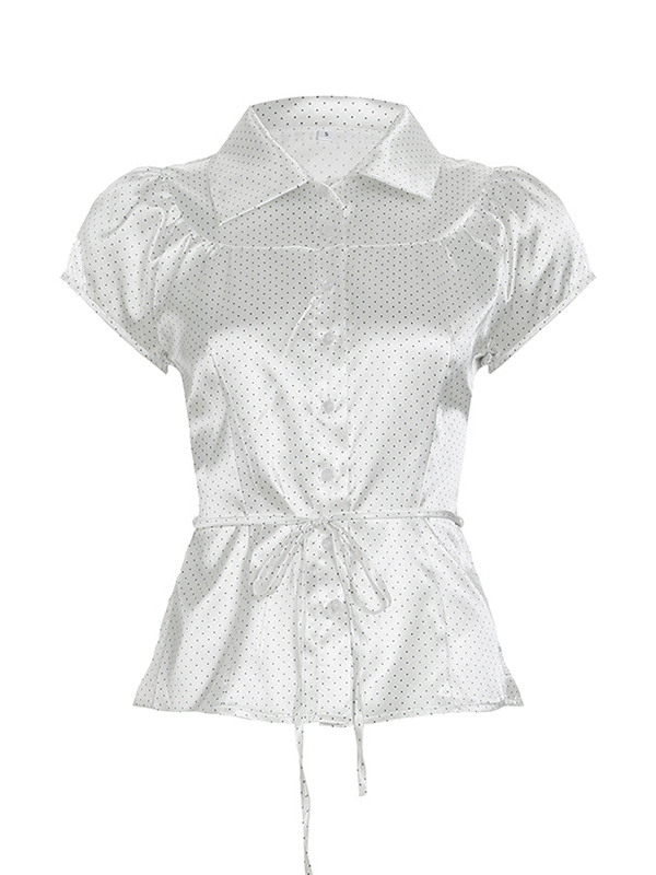 Camisas vintage de manga corta con solapa-3