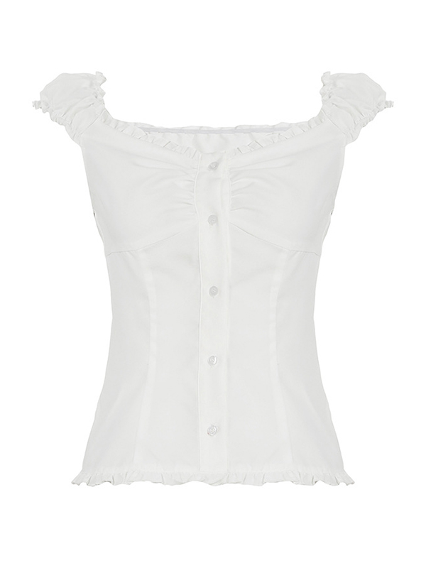 Camisas de manga corta en colores sólidos-5