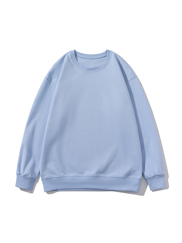 Sudadera de hombre en algodón de color liso con cuello redondo-1