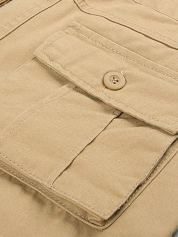 Shorts cargo rectos delgados para hombre-3