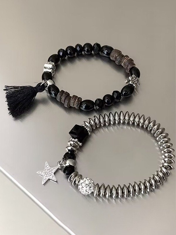 Juego de pulseras con abalorios de estrella de 2 uds.-3