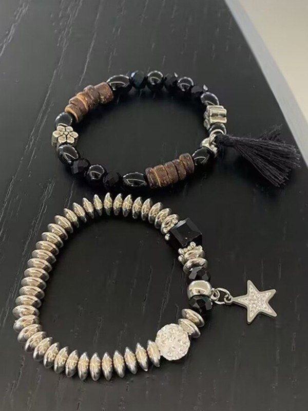 Juego de pulseras con abalorios de estrella de 2 uds.-2