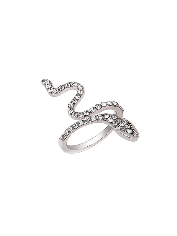 Anillo de brazalete de serpiente de diamantes de imitación-3