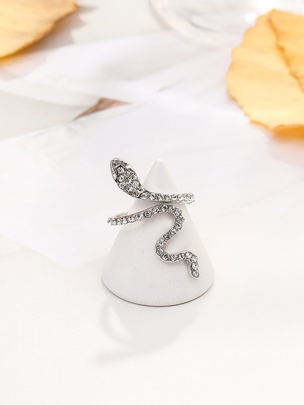 Anillo de brazalete de serpiente de diamantes de imitación-1