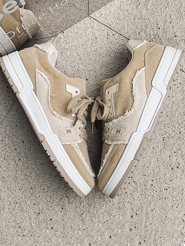 Zapatillas deportivas de hombre con panel en contraste y borde sin rematar-4