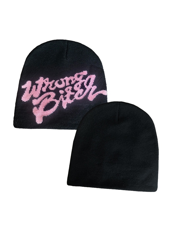 Gorro con estampado de letras-1