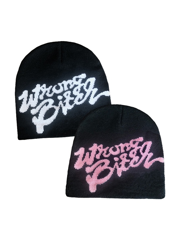 Gorro con estampado de letras-3
