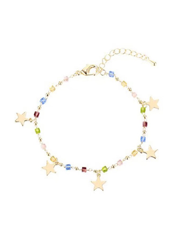 Pulsera con colgante de estrella de cuentas coloridas-3