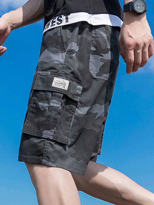 Pantalones cortos de trabajo informales de camuflaje para hombre-5
