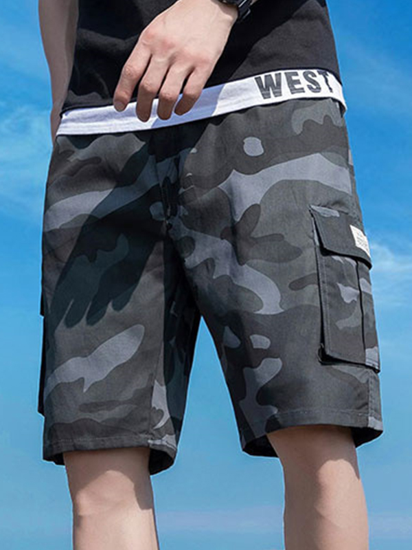Pantalones cortos de trabajo informales de camuflaje para hombre-4