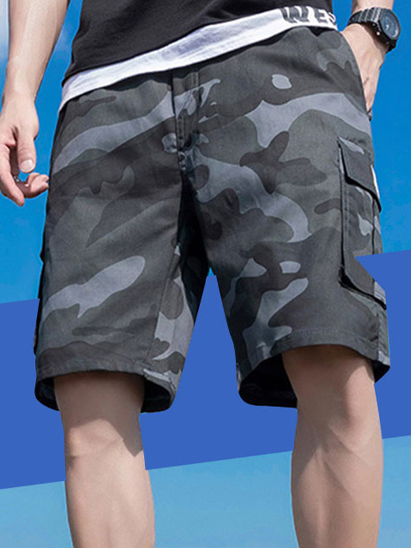 Pantalones cortos de trabajo informales de camuflaje para hombre-1