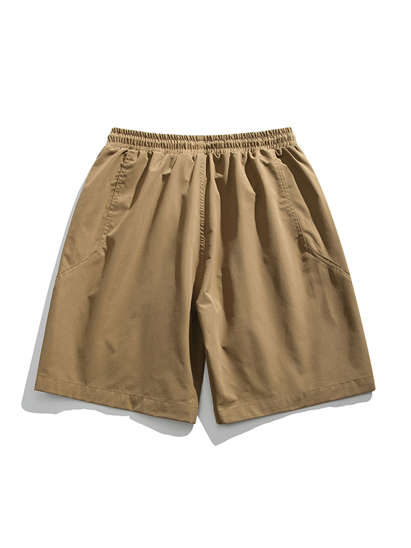 Pantalones cortos con bolsillos grandes, informales y sencillos para hombre-1