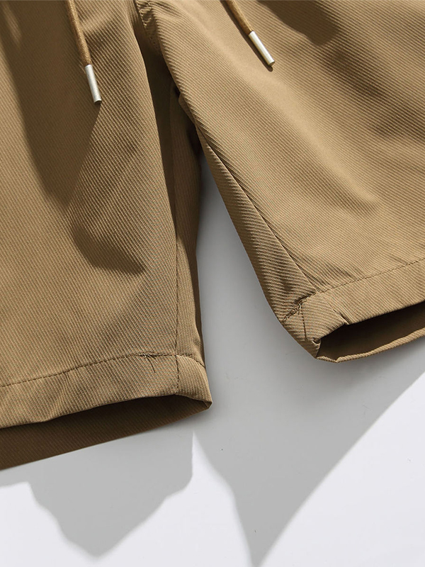 Pantalones cortos con bolsillos grandes, informales y sencillos para hombre-3