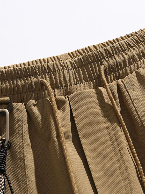 Pantalones cortos con bolsillos grandes, informales y sencillos para hombre-2